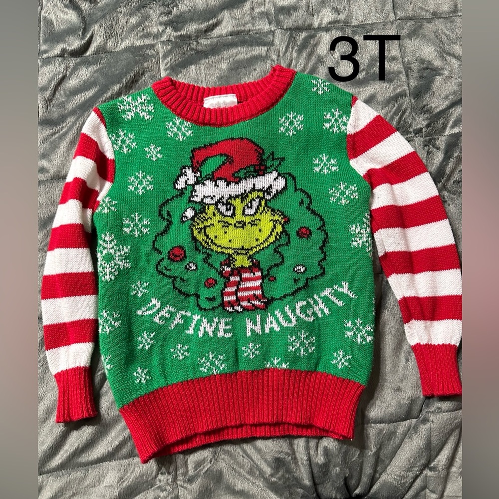 3T Grinch Ugly Christmas Sweater.